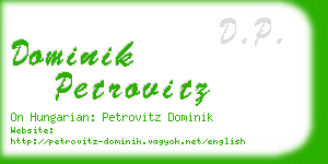 dominik petrovitz business card